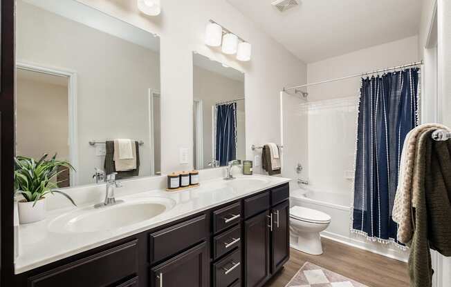 A bathroom with a white sink and a mirror above it.