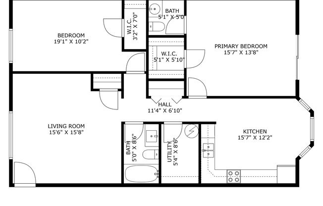 2 beds, 1.5 baths, 1,082 sqft, $1,375, Unit 216-2D RM