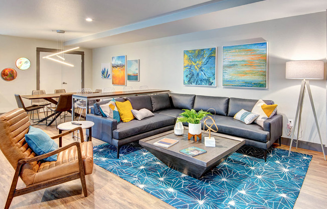 Modern Living Room at Harrington Square, Renton, 98056