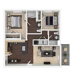 2 beds, 2 baths, 1,096 sqft, $1,370