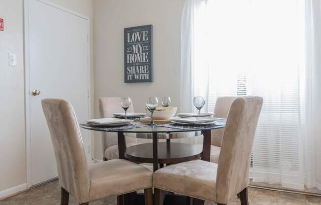 Dining Area at Bayville Apartments, Virginia Beach, Virginia