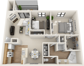 2 beds, 1 bath, 1,020 sqft, $1,260