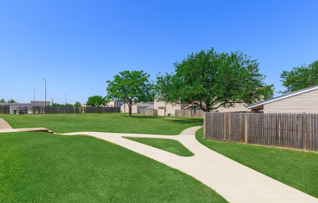 a large lawn in front of a building