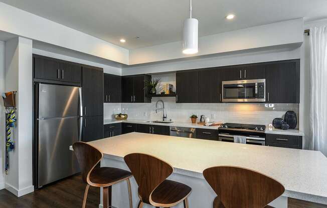 Chef-Style Kitchen at F11 East Village Luxury Apartments in Downtown San Diego CA