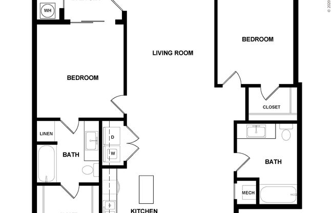 2 beds, 2 baths, 1,080 sqft, $1,890