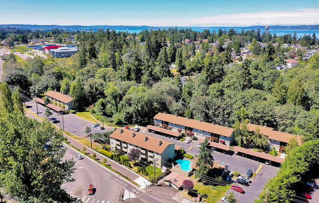 Arial Shot of Whispering Brook 2 at Whispering Brook Apartments, Washington