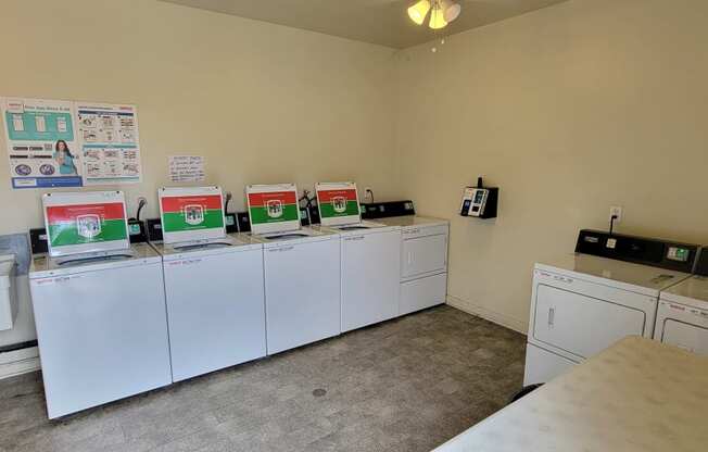 On-site laundry facilities at Magnolia Apartments in Riverside, California.