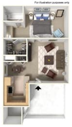 1 bed, 1 bath, 636 sqft, $1,955