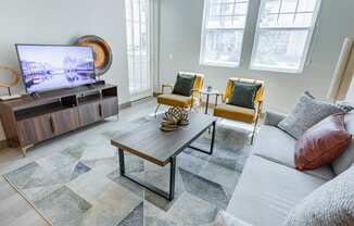 furnished living room at Bayswater Apartments, Burlingame, 94010