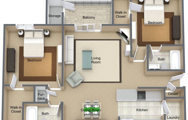 1 bed, 1 bath, 843 sqft, $1,173, Unit 31-203