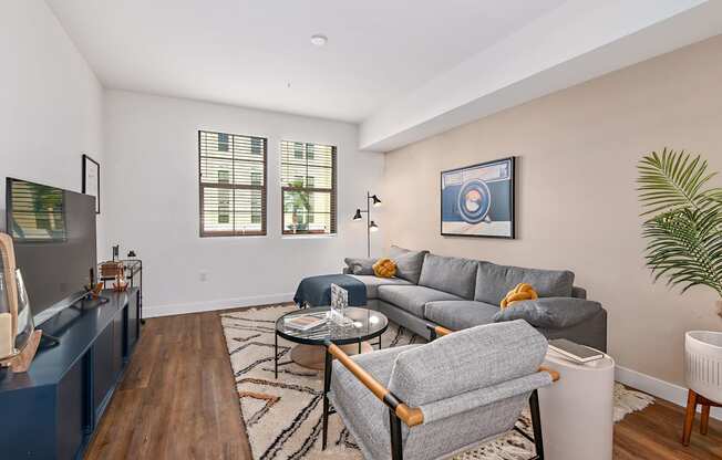 Living Room at The Huntington Luxury Apartments in Duarte CA