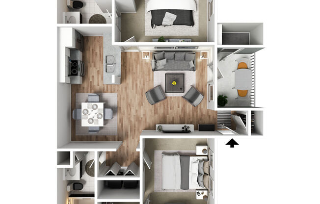 2 beds, 2 baths, 942 sqft, $1,425