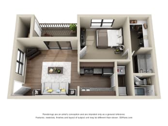 1 bed, 1 bath, 670 sqft, $1,449