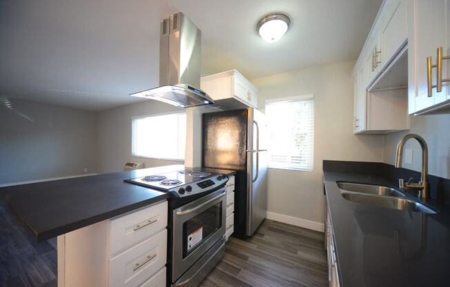 Atrium Court kitchen area with appliances