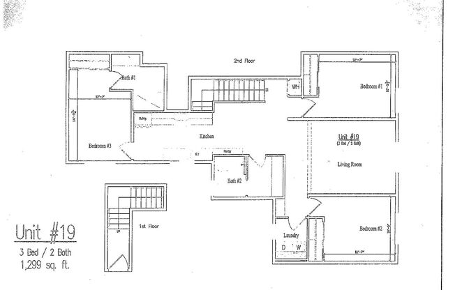 3 beds, 2 baths, 1,239 sqft, $2,475, Unit 19