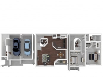 2 beds, 2.5 baths, 1,222 sqft, $1,665