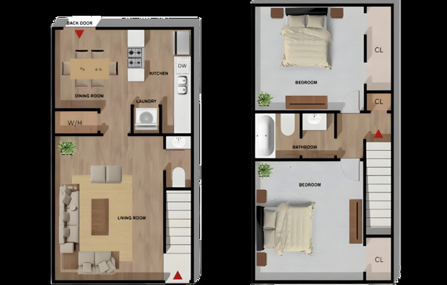 1 bed, 1.5 baths, 825 sqft, $1,197, Unit H-35