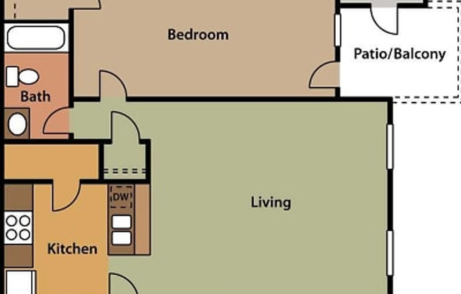 1 bed, 1 bath, 590 sqft, $1,075, Unit 613