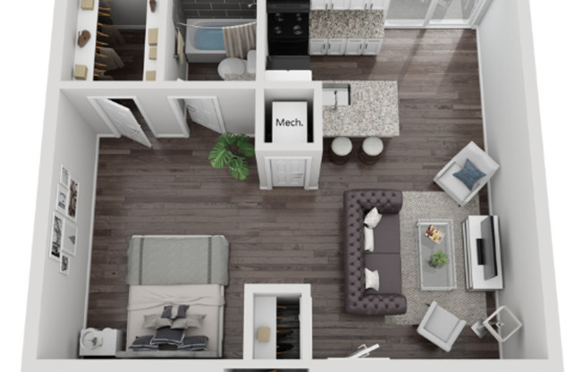 Studio, 1 bath, 483 sqft, $799