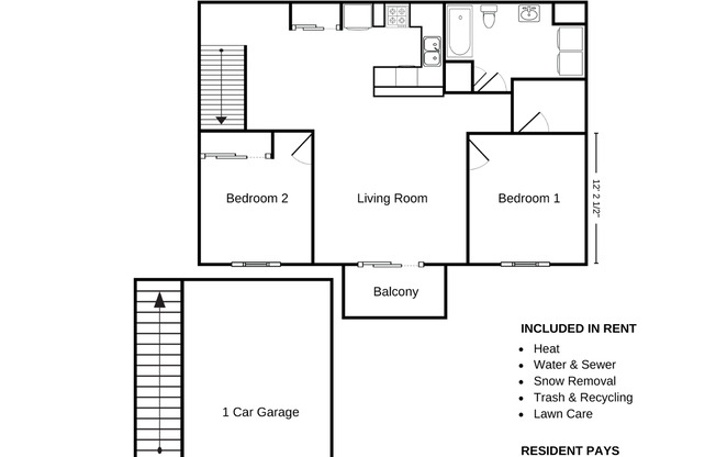 2 beds, 1 bath, 963 sqft, $1,365, Unit RT 7105-28