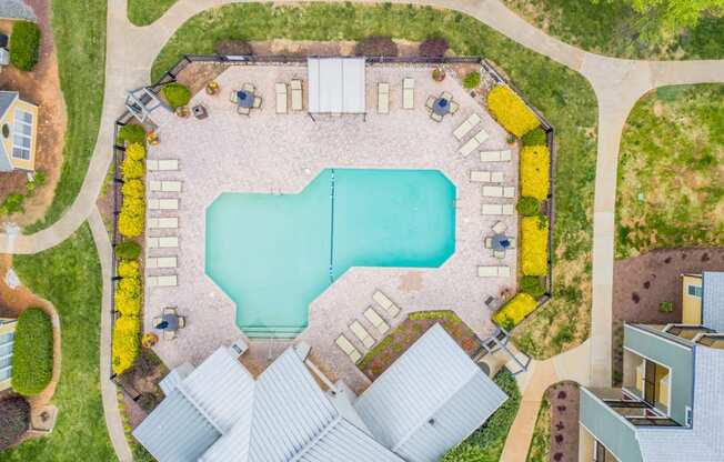 Aerial Pool View at Regency Place, Raleigh, NC, 27606