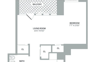 Studio, 1 bath, 505 sqft, $4,250, Unit 17H