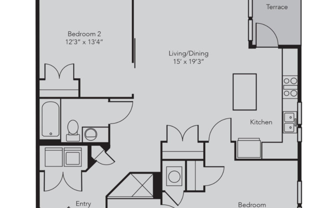 2 beds, 2 baths, 1,050 sqft, $2,095, Unit 3240-221