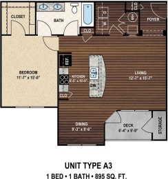 1 bed, 1 bath, 895 sqft, $1,630
