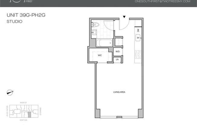 Studio, 1 bath, $4,425, Unit 42G