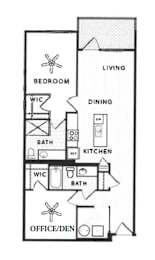 1 bed, 2 baths, 1,065 sqft, $1,820
