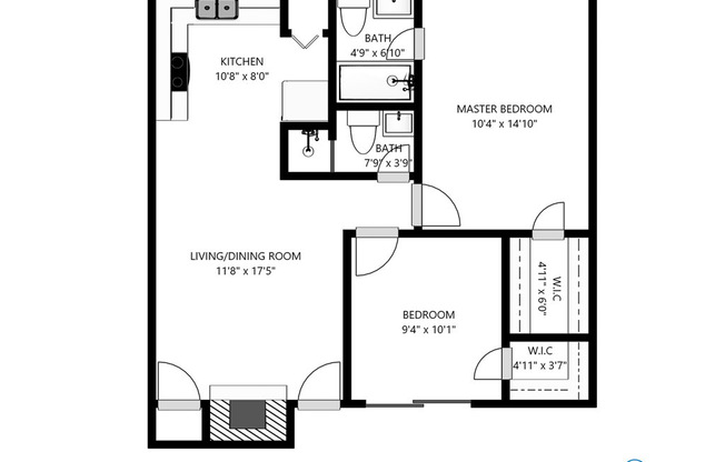 2 beds, 2 baths, 732 sqft, $1,380, Unit 227 B1 Patio