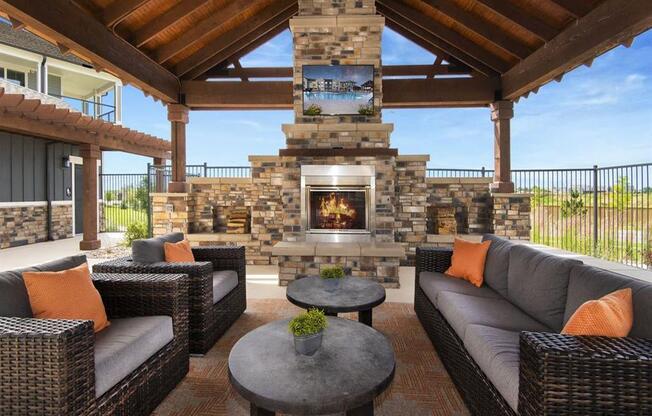 Outdoor Lounge at Watermark at Harvest Junction, Longmont, Colorado