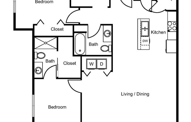 2 beds, 2 baths, 1,138 sqft, $1,980, Unit 4876-212