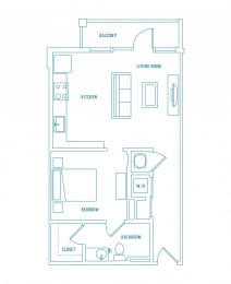 Studio, 1 bath, 716 sqft, $1,471