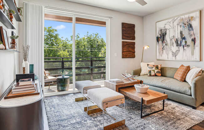 Living Room with Balcony and Hard Surface Flooring