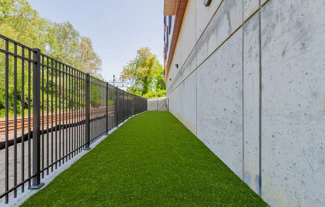 Outdoor Dog Run at TREO Apartments, Cleveland