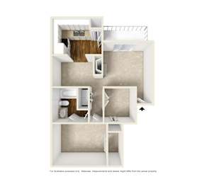 1 bed, 1 bath, 861 sqft, $1,262