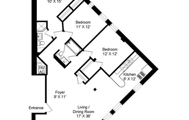 3 beds, 2 baths, 1,510 sqft, $4,100, Unit 2519-A2