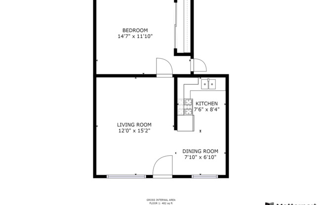 1 bed, 1 bath, 482 sqft, $2,250, Unit 03