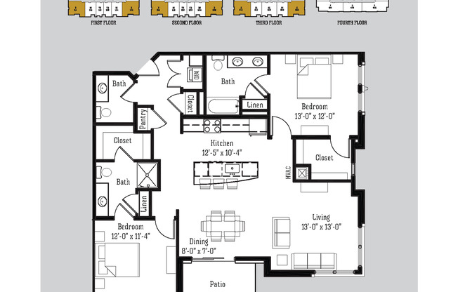 2 beds, 2.5 baths, 1,313 sqft, $2,450, Unit 8333 Globe Drive - 102