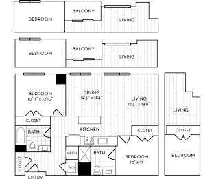 2 beds, 2 baths, 1,006 sqft, $3,950