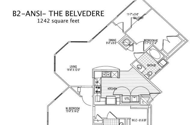 2 beds, 2 baths, 1,242 sqft, $2,124, Unit 00 - 800117