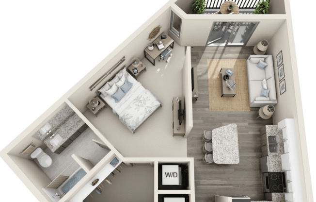 Studio, 1 bath, 682 sqft, $1,584
