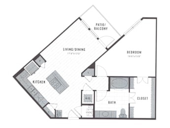 1 bed, 1 bath, 813 sqft, $1,585