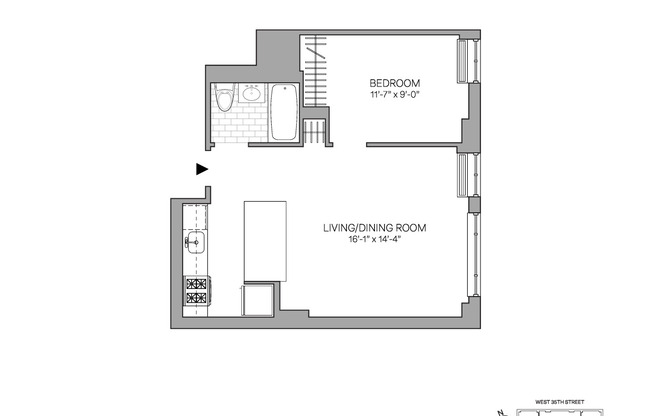 1 bed, 1 bath, $4,340, Unit 18B
