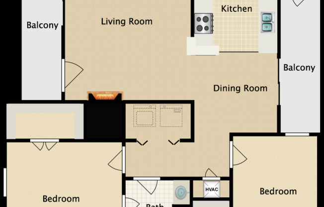 2 beds, 1 bath, 856 sqft, $1,160