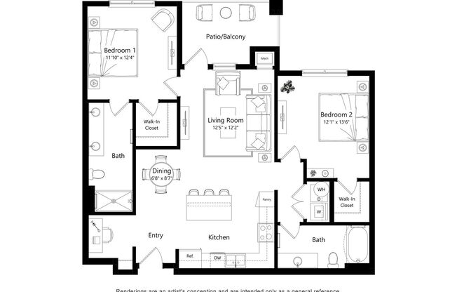 2 beds, 2 baths, 1,094 sqft, $2,700, Unit 4103