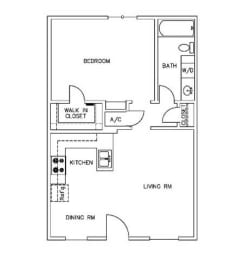 1 bed, 1 bath, 596 sqft, $1,259