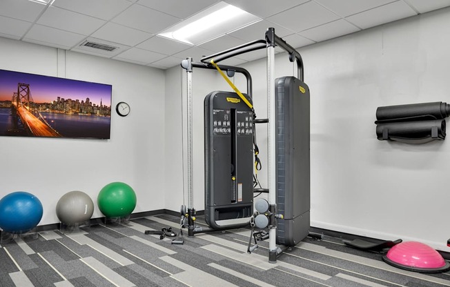 the collection 527 flexible gym space with exercise equipment
