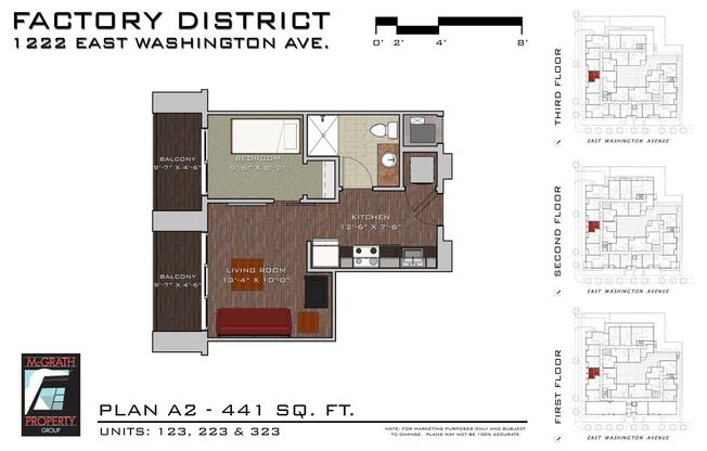 1 bed, 1 bath, 441 sqft, $1,550, Unit 223